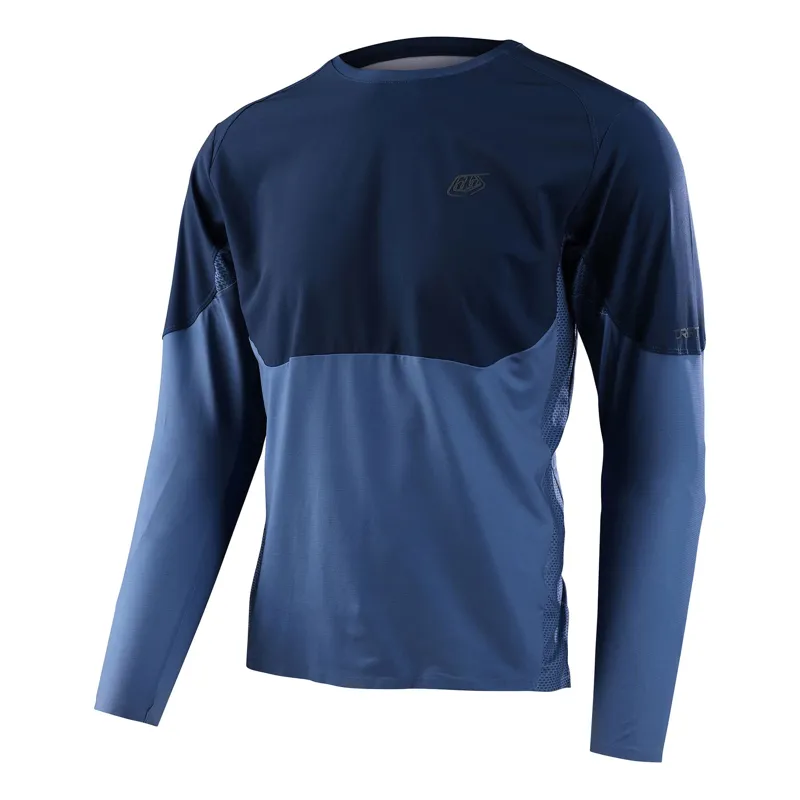 Troy Lee Designs Drift Long Sleeve Jersey in Solid Blue Mirage